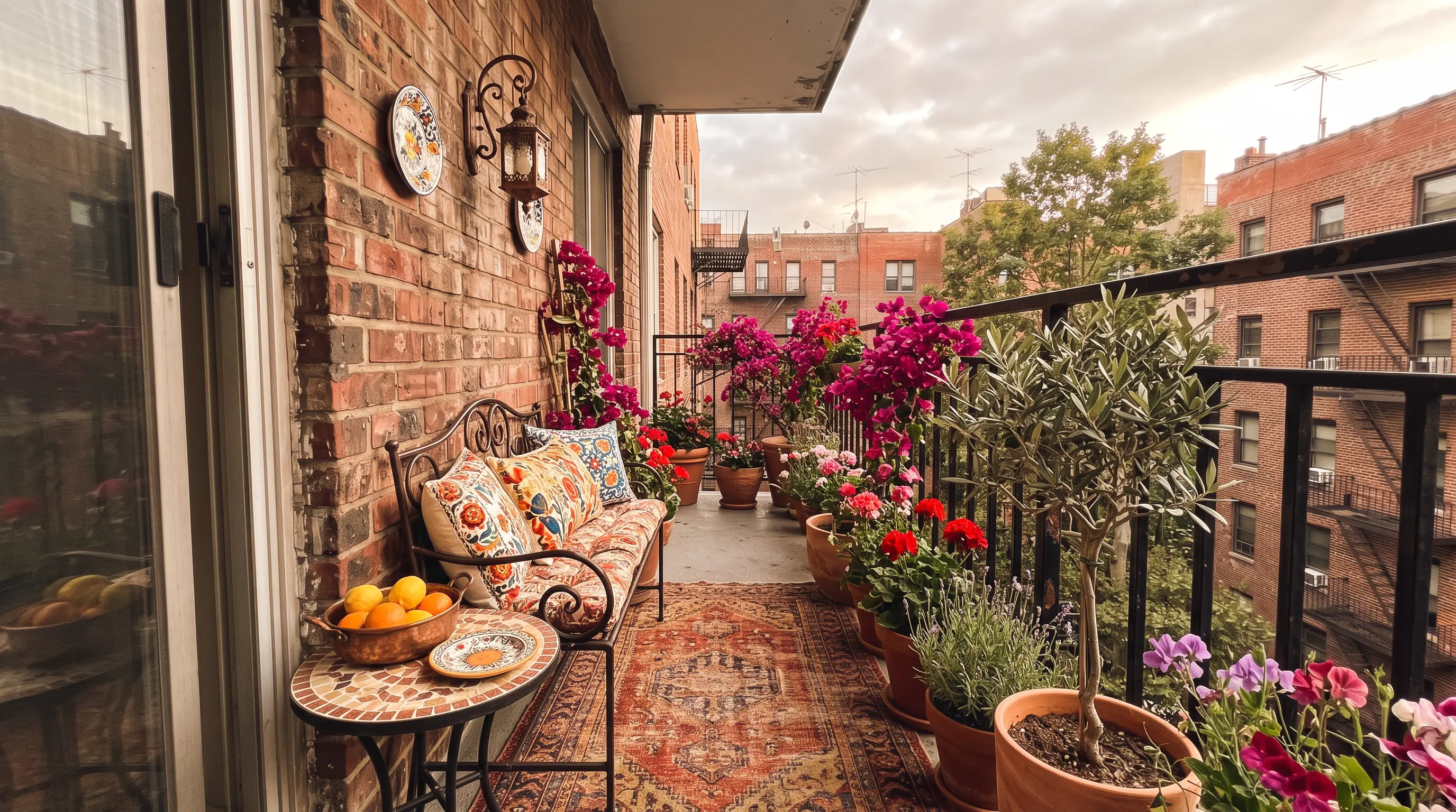 The same balcony redesigned in Mediterranean style