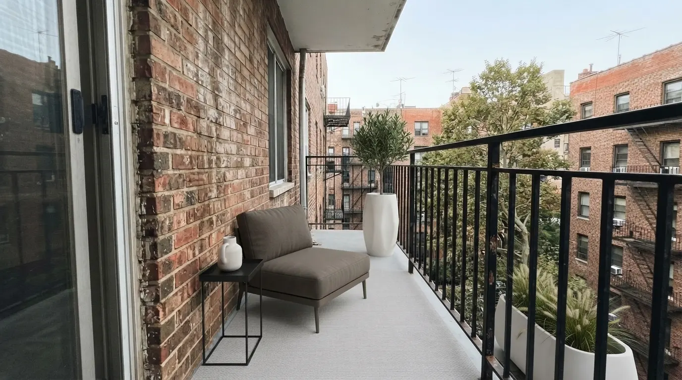 The same balcony redesigned in Modern minimal style
