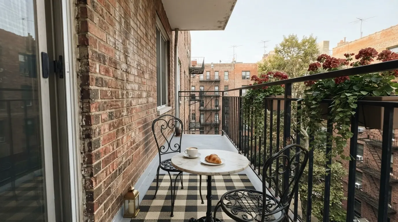 The same balcony redesigned in Parisian style