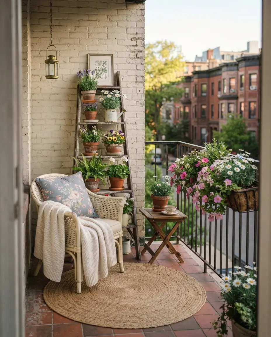 Cozy cottage balcony design